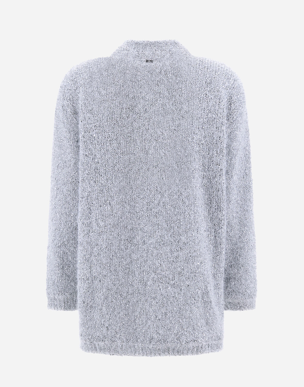 Shop Herno Frizzy Lurex Knit カーディガン In White/silver