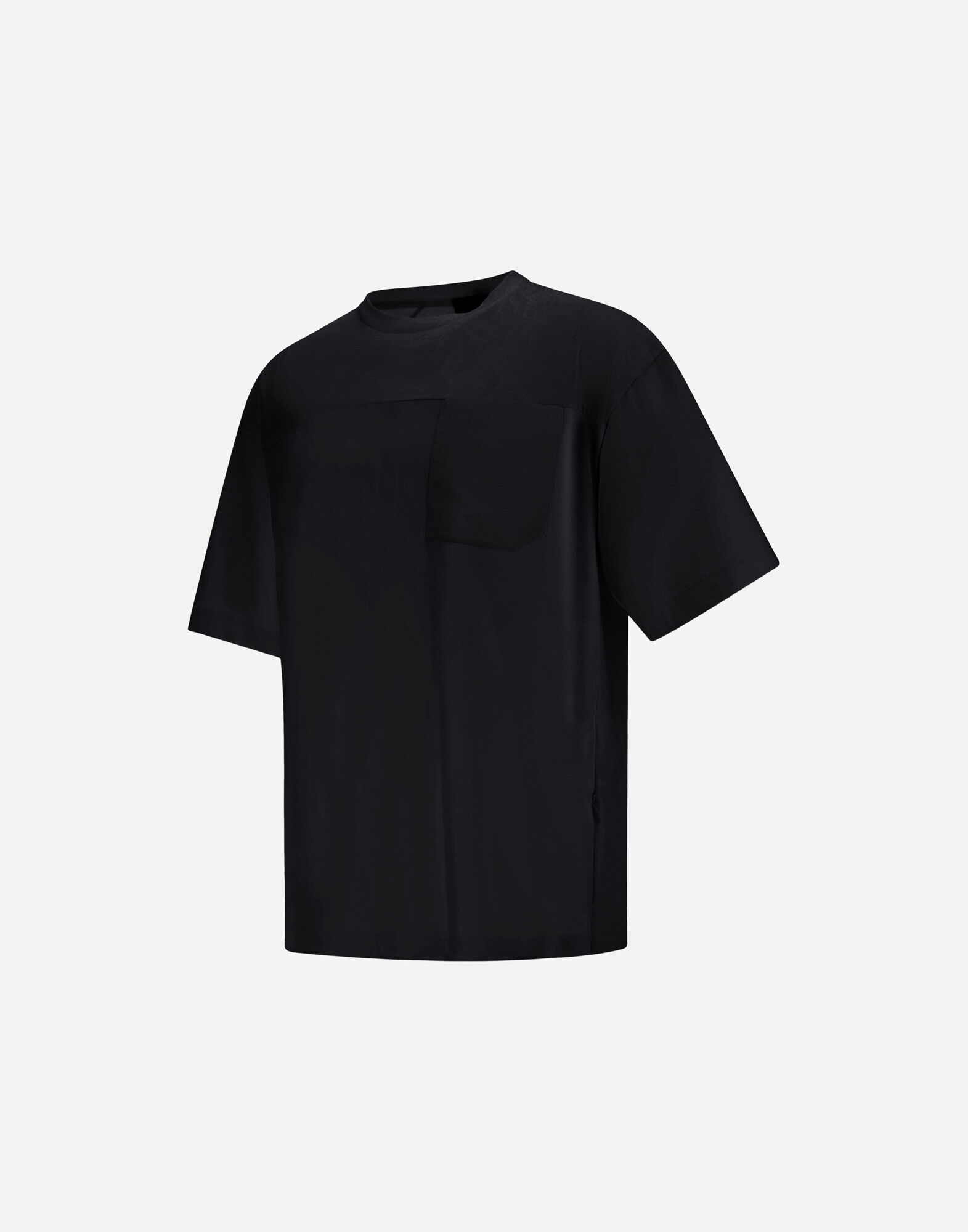メンズ T-SHIRT IN COMPACT JERSEY AND NYLON MAESTRO ブラック