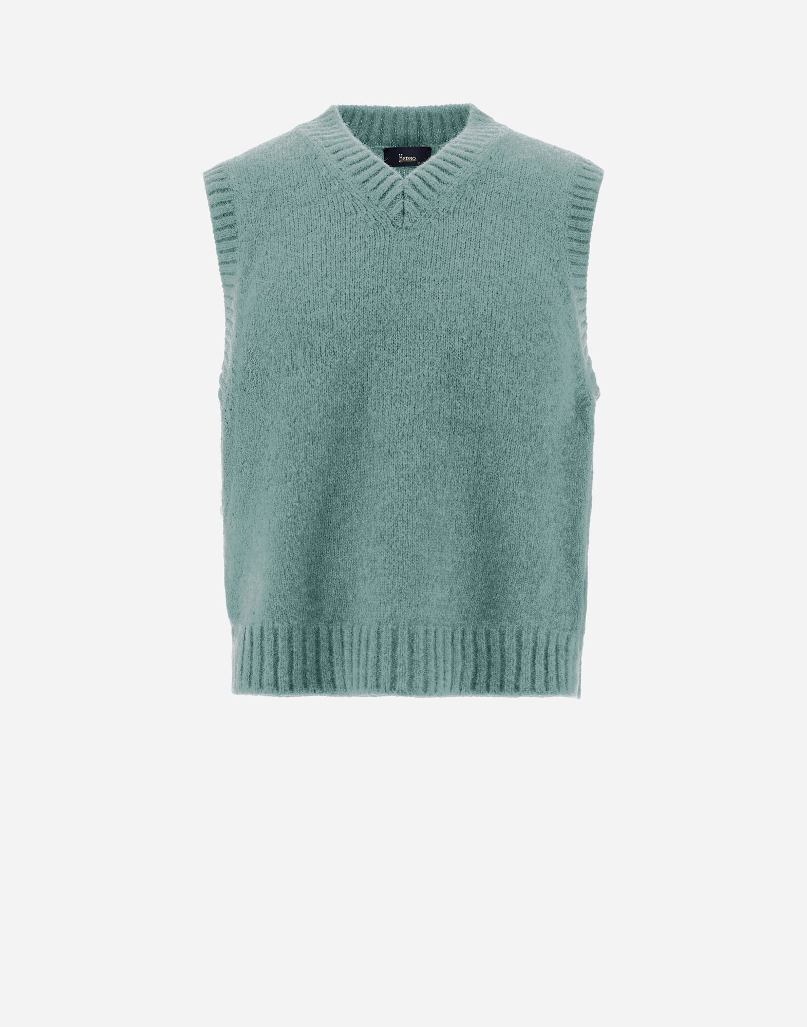 VEST IN PLAIN ALPACA WOOL in Green for Men Herno