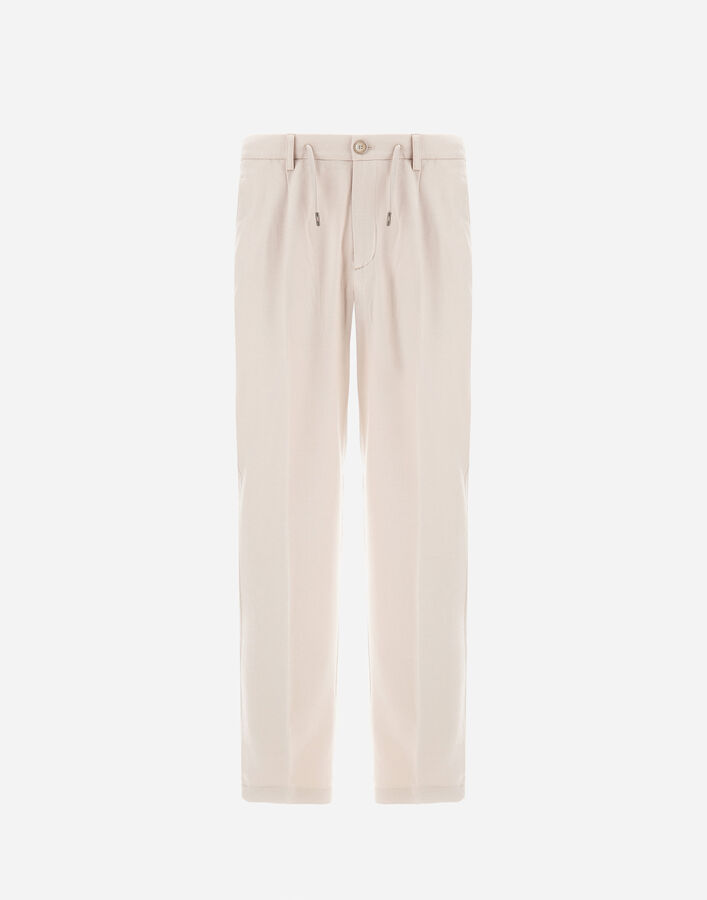 Herno RESORT TROUSERS IN CASHMERE AND SILK Chantilly PT00055UR380871985