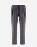 Herno TROUSERS IN HERRINGBONE WOOL Grey PT000060U33425R9480