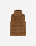 Herno VEST IN LADY ALTERNATIVE FUR AND NYLON ULTRALIGHT Camel PI002122D126302157