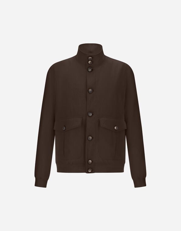 Herno BOMBER JACKET IN COTTON LINEN POPELINE Brown GI000614U171478800