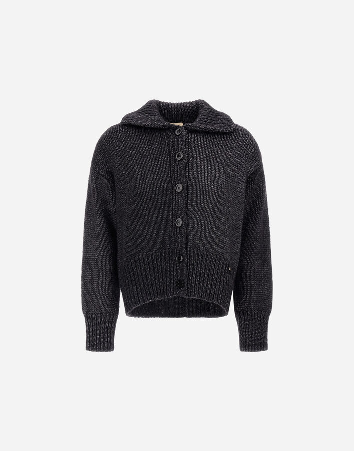 Herno CARDIGAN IN BLOWN ALPACA WOOL Black MC000187D703089300
