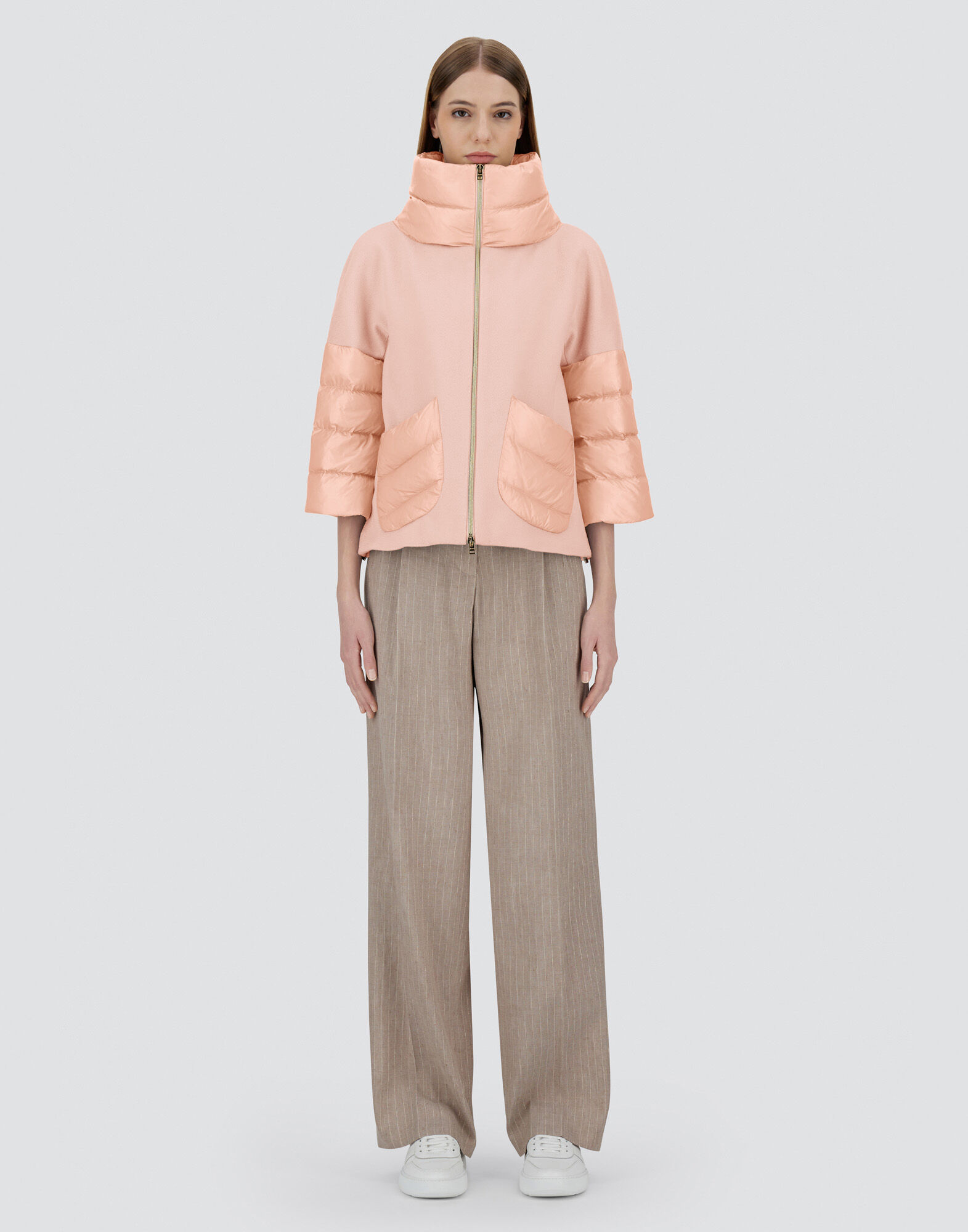 CAPE IN NEW CASHMERE AND NYLON ULTRALIGHT in Light Pink for