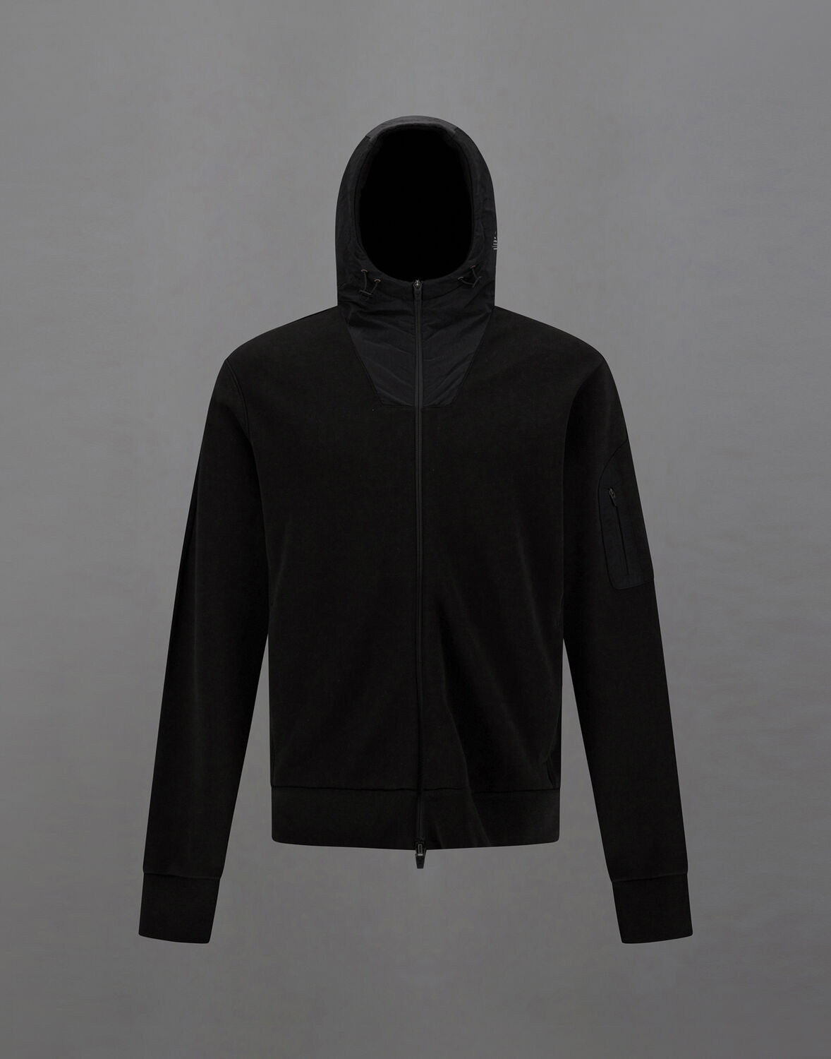 Herno ラミナーヘビー コットン セーター&ライト オパールセント スウェットシャツ In Black