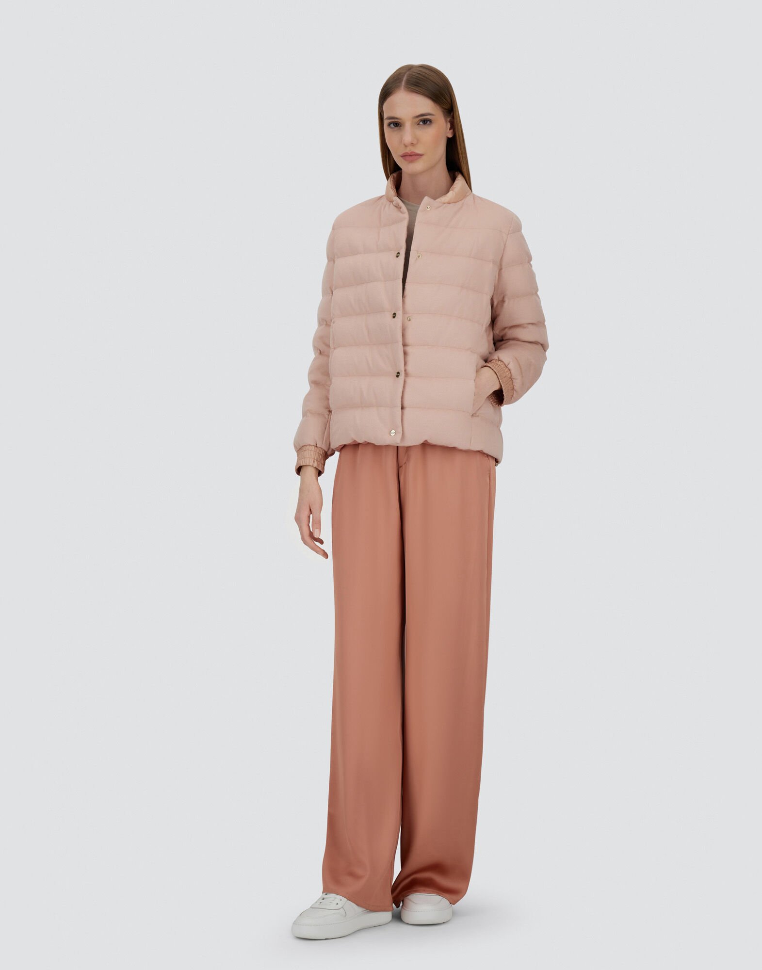 BOMBER JACKET IN CASHMERE, SILK AND NYLON ULTRALIGHT in