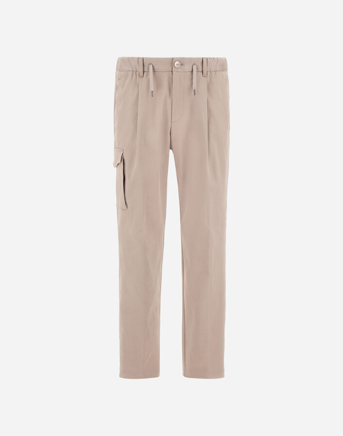 Herno RESORT TROUSERS IN STRETCH COTTON Chantilly PT00050UR133281985