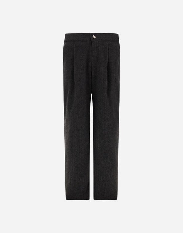 Herno PINSTRIPED TECHNICAL FABRIC TROUSERS Iron PT000006B12935S9487