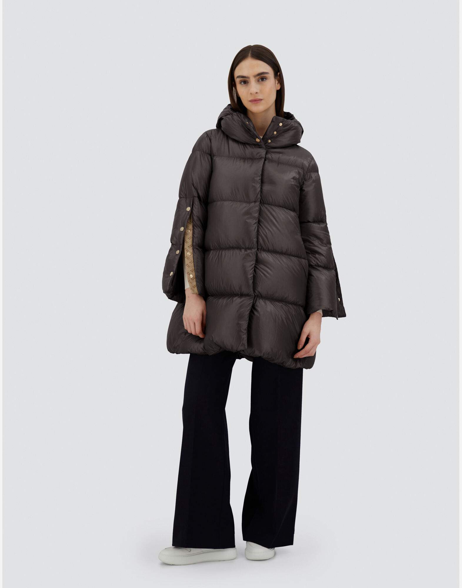 A LINE JACKET IN NYLON ULTRALIGHT in Dark Chocolate for Women Herno