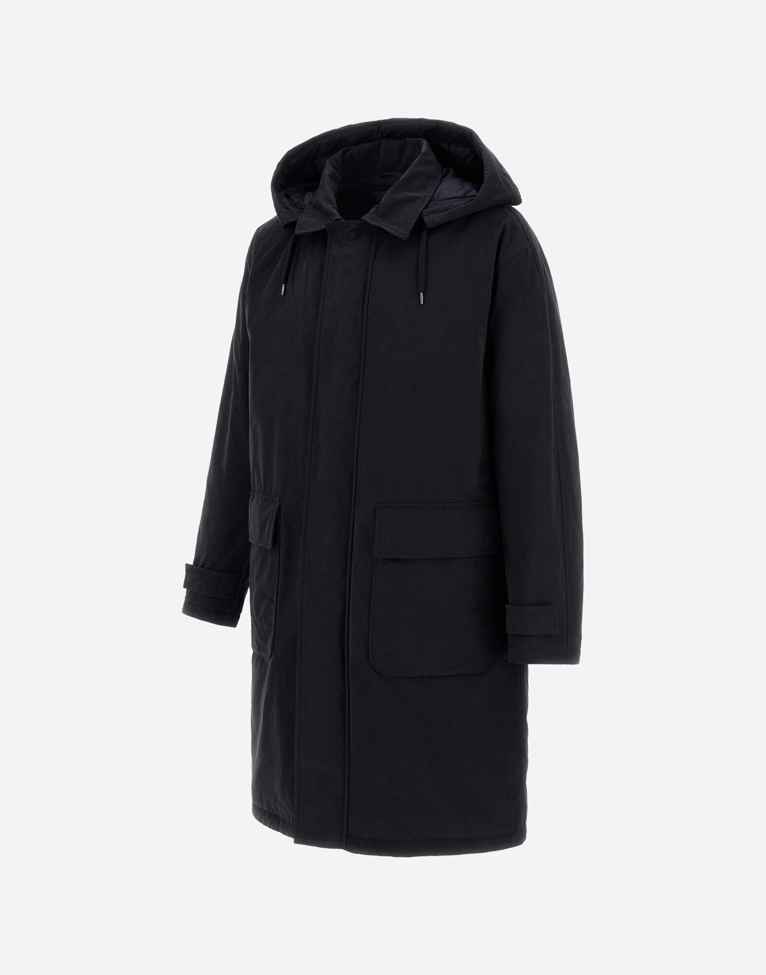 メンズ ワックスドテックコットン コート ネイビーブルー | Herno