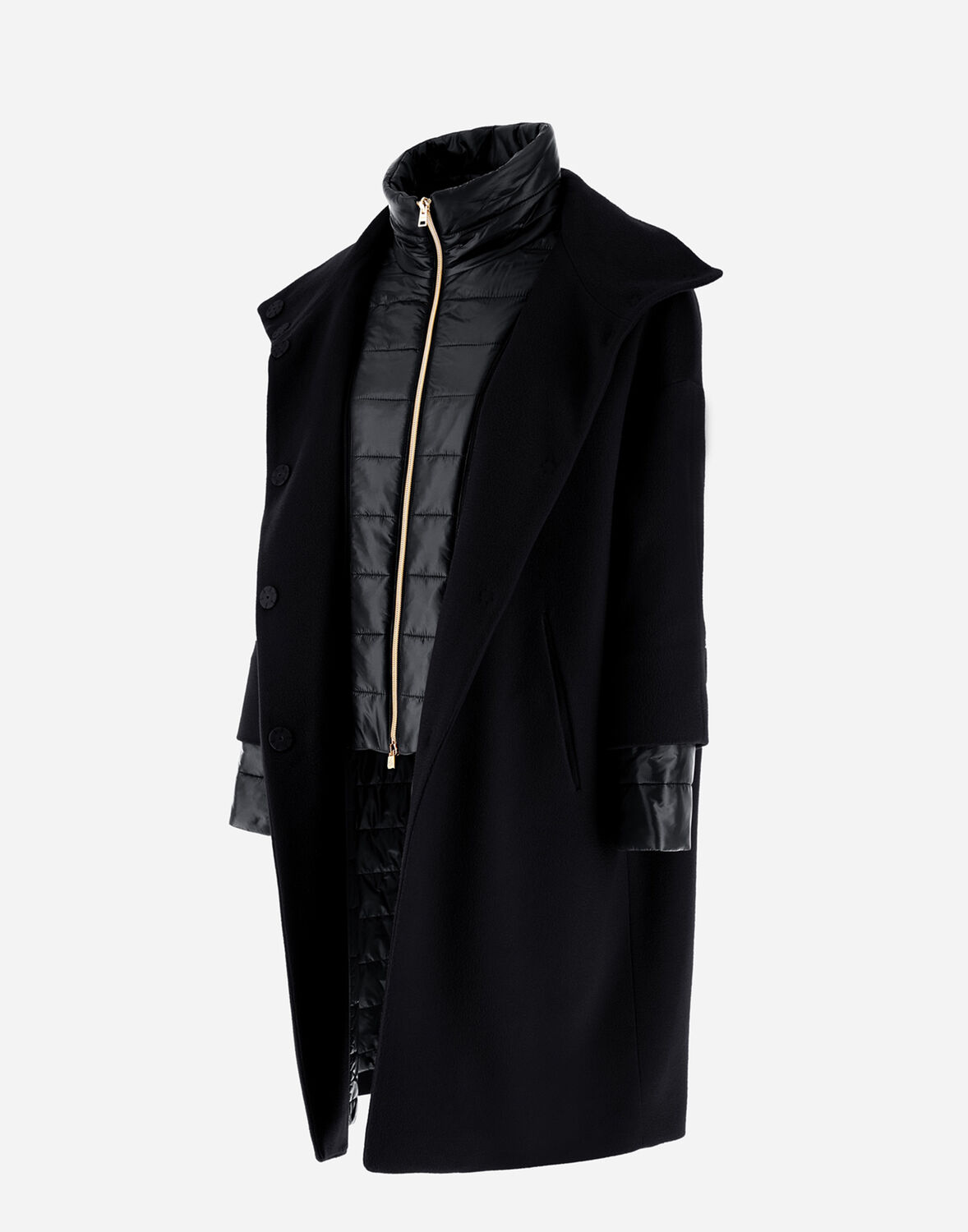 Herno Women Black Single Breasted Coat, M Luxury Jackets For Women Darveys In Black