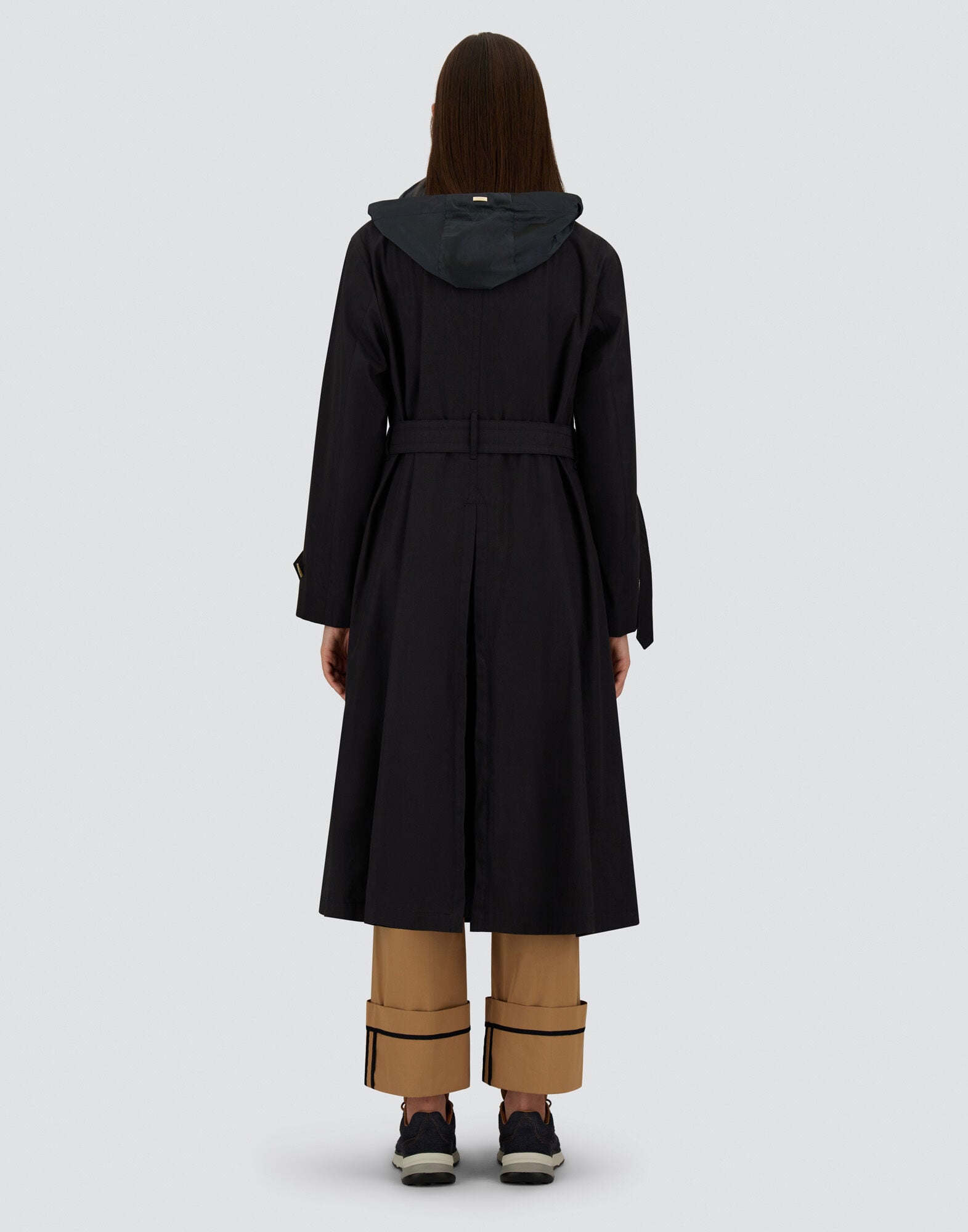 TRENCH COAT IN DEAN AND NEW TECHNO TAFFETÀ in Navy Blue for Women