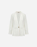 Herno RESORT BLAZER IN CHECK LINEN White GA00010DR171411000