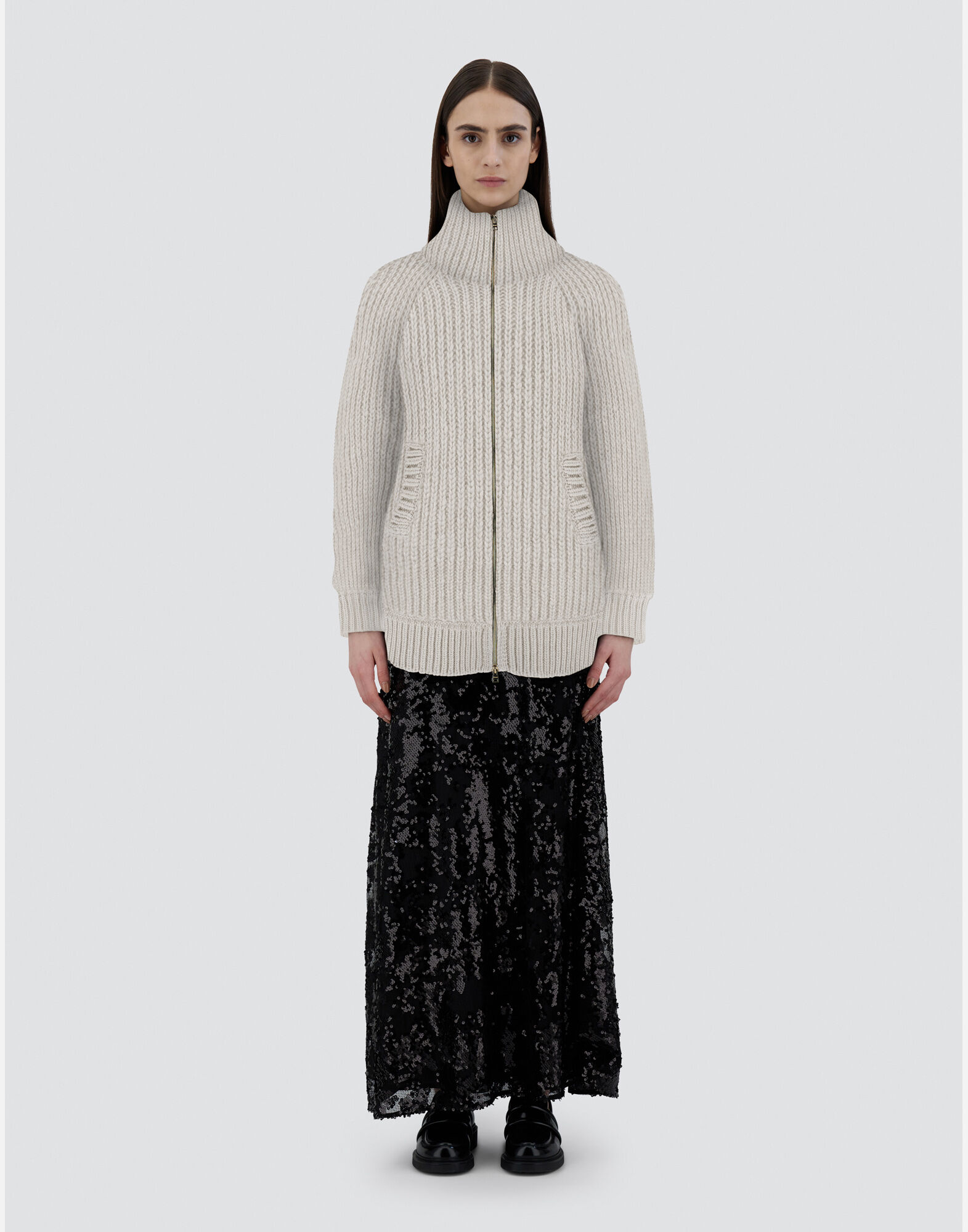 Herno grey cardigan deals