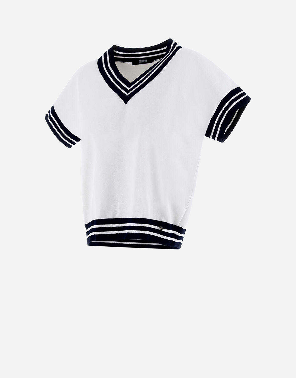 Herno Endless Viscose Stripes セーター In White