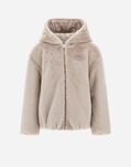 Herno BOMBER JACKET IN NEW ECO FUR Chantilly GI000084G124221985