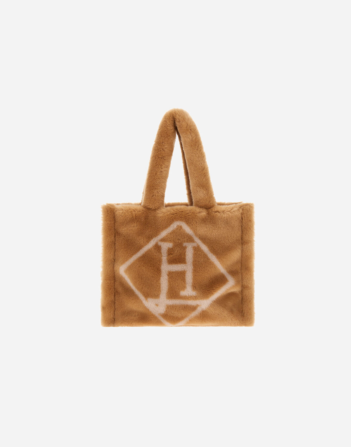 Herno ソフトフェイクファー バッグ In Camel