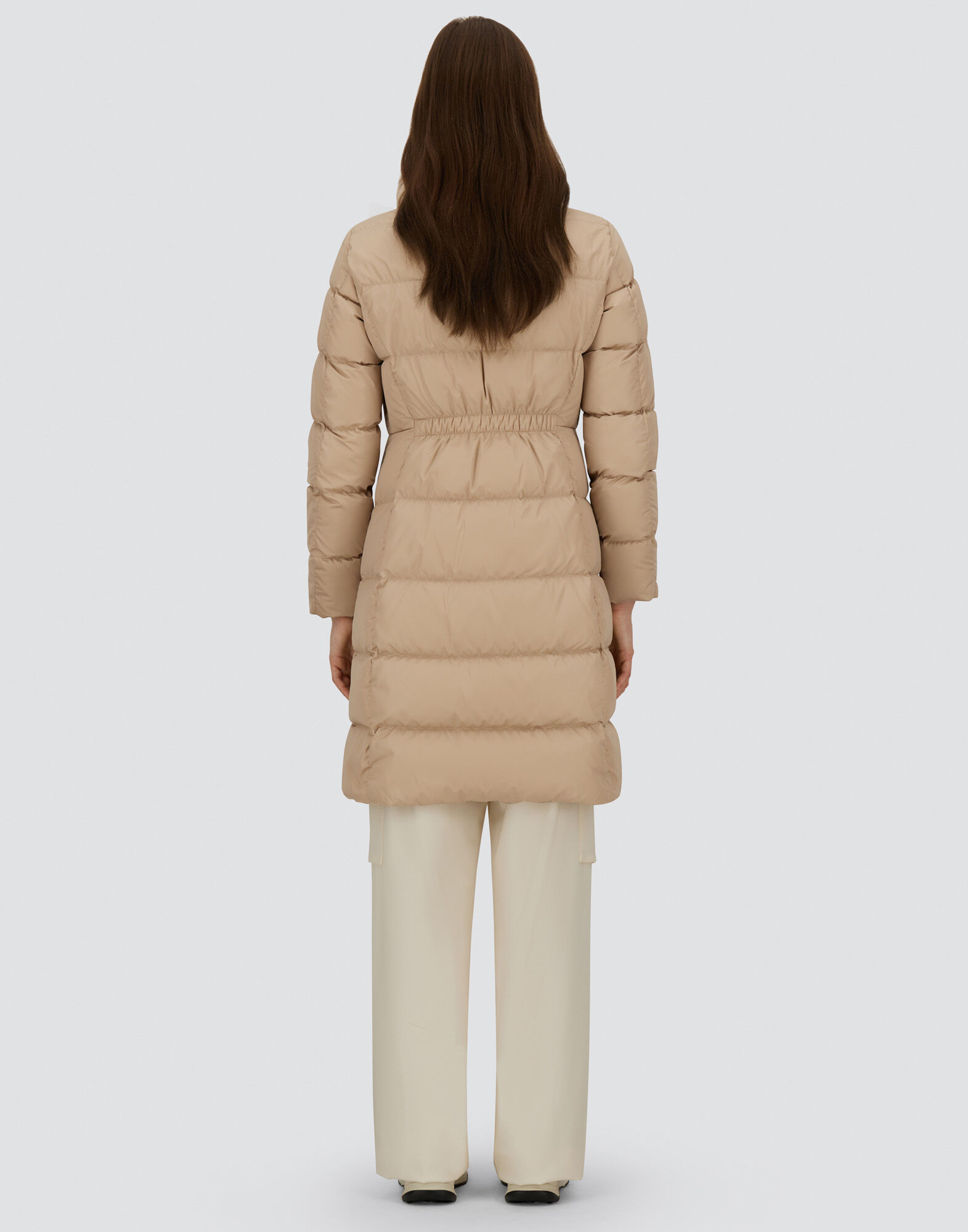 レディース サテン&レディオルタナティブファー ロングコート