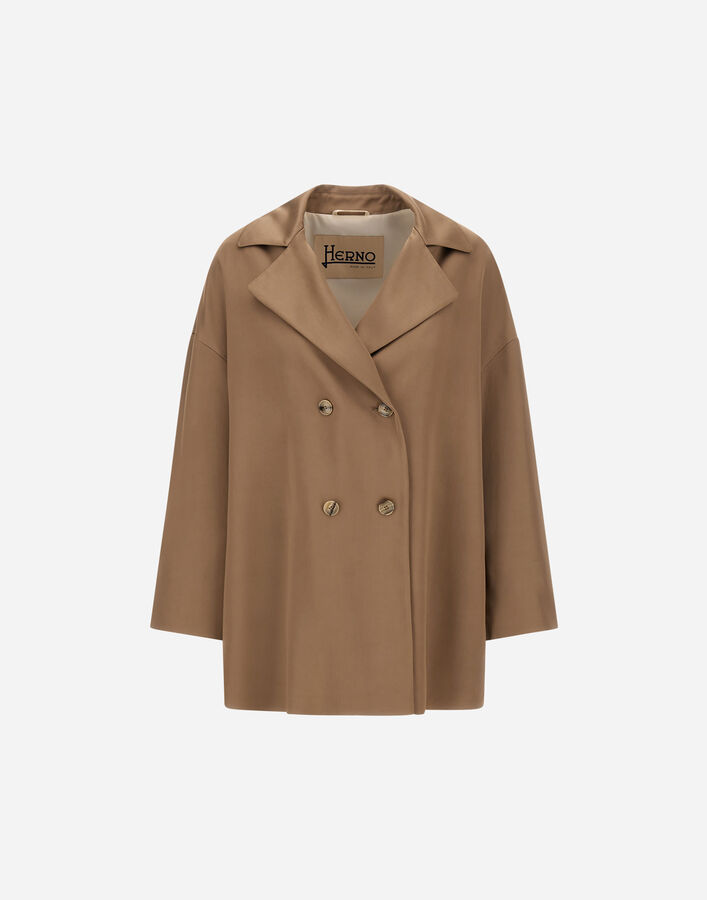 Herno PEACOAT IN DOUBLE SATIN Dove Grey GC000556D127882700