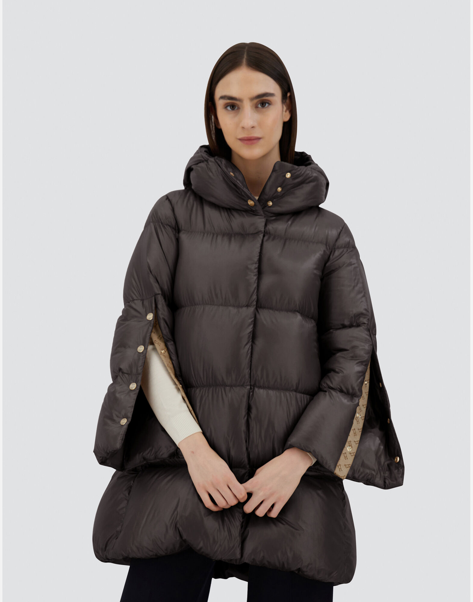 A LINE JACKET IN NYLON ULTRALIGHT in Dark Chocolate for Women Herno