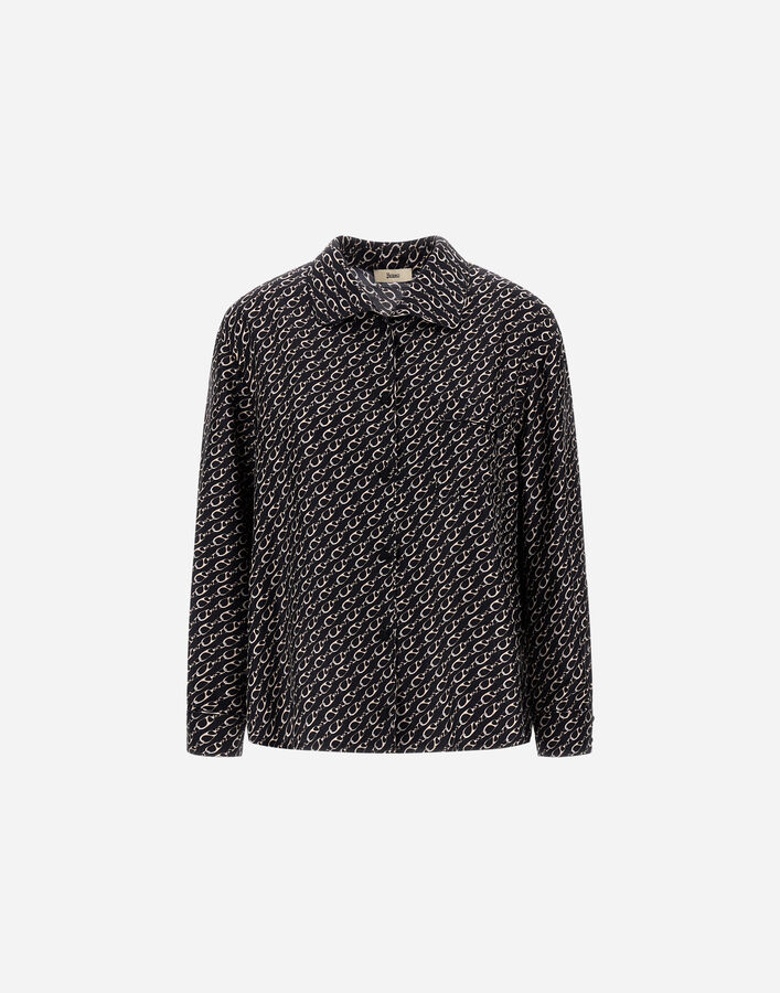 Herno 아이코닉 프린트 실크 셔츠 블랙 CM000041D16009P9300