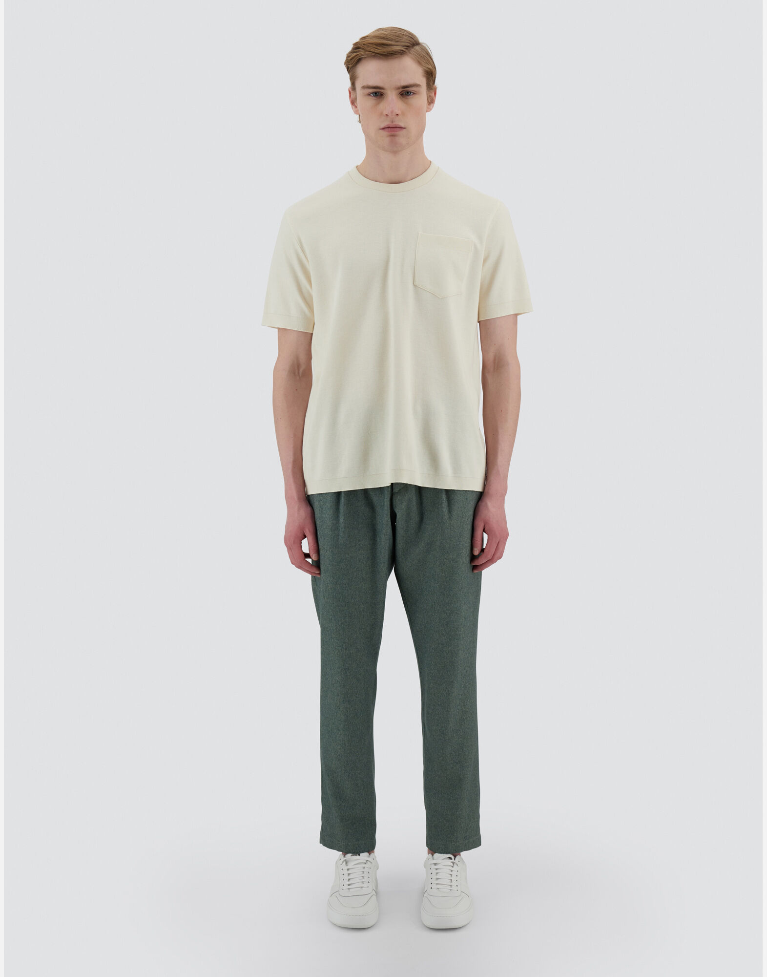HERNO ヘルノ/ジャージーニットエフェクトTシャツ メンズ ウォーム ジャージーニットエフェクト RESORT Tシャツ