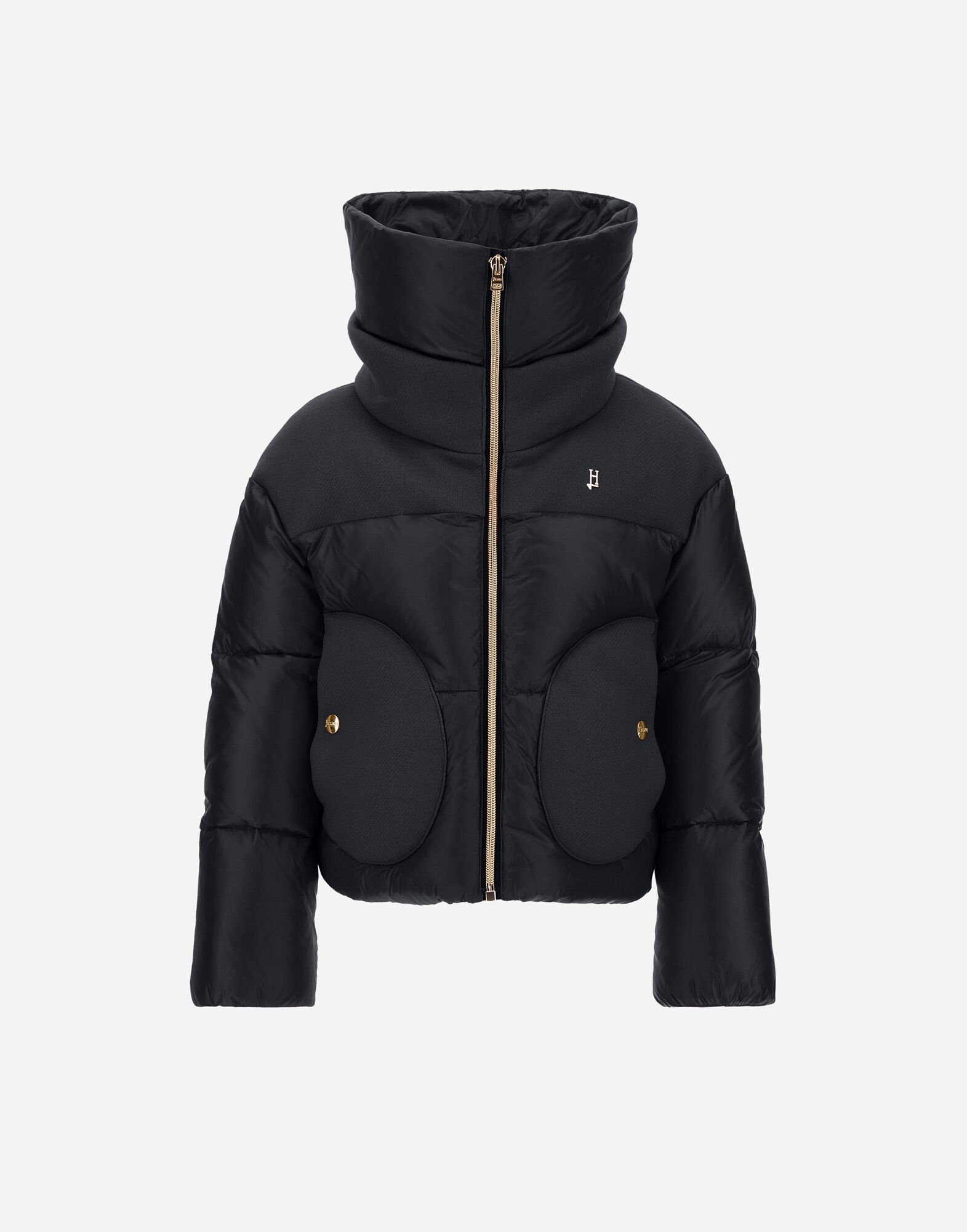 CAPE IN NYLON ULTRALIGHT AND ECOWOOL in Black for Girls | Herno®