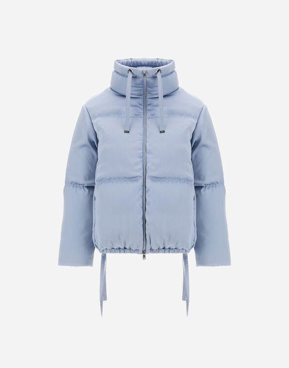 Herno RESORT BOMBER JACKET IN EXTRA-FINE SATIN Light Blue PI00186DR129129004