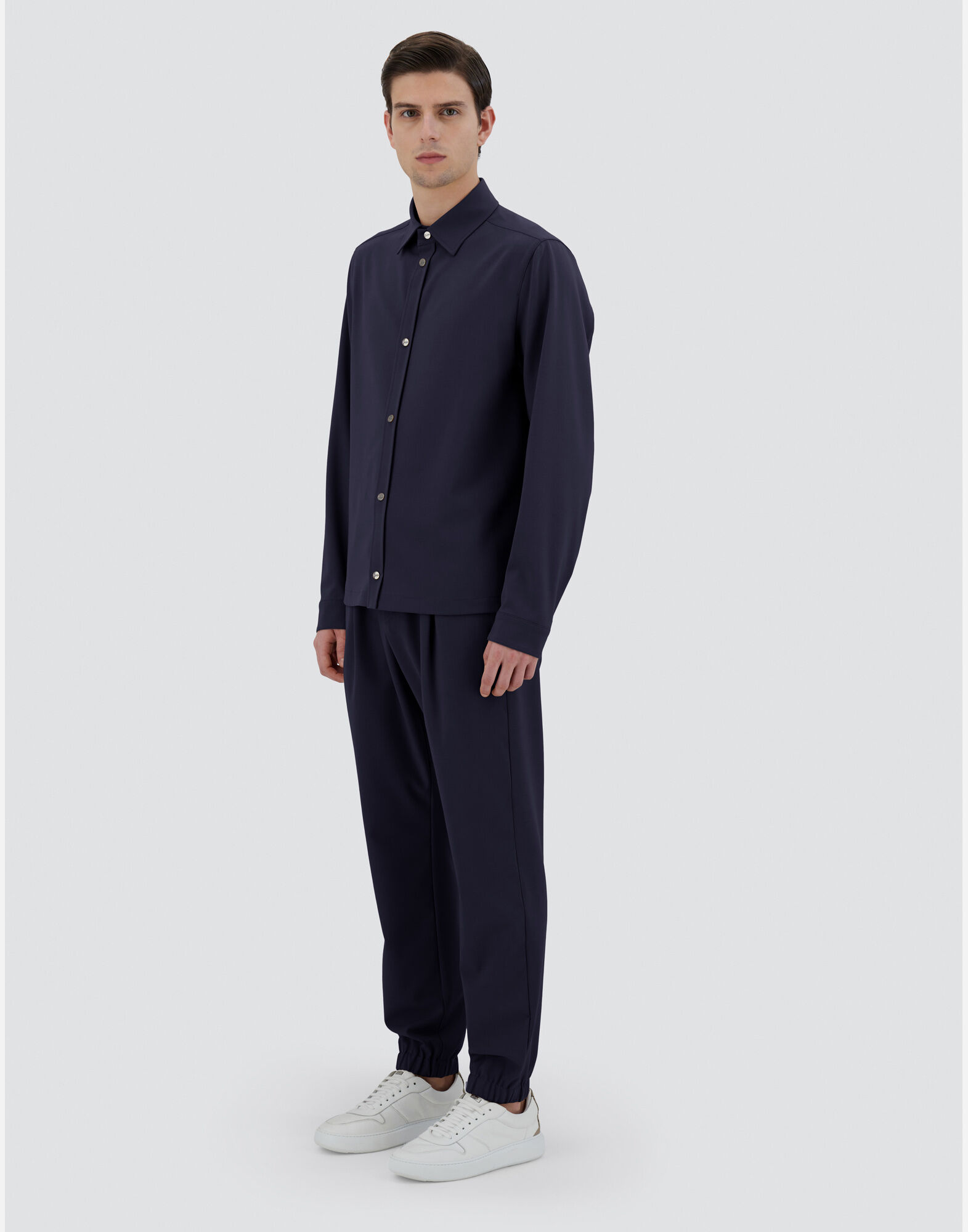 メンズ クレープ・フルイド シャツ ネイビーブルー | Herno