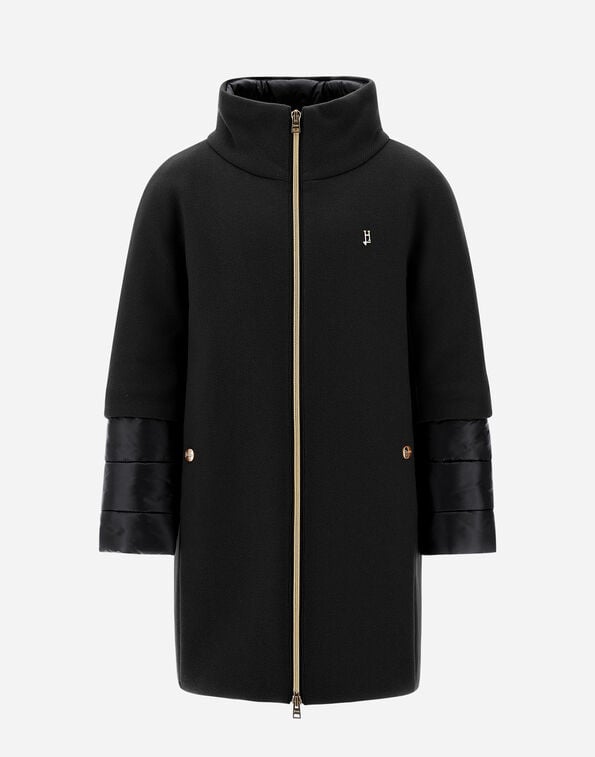 Herno COAT IN ECOWOOL AND NYLON ULTRALIGHT Black CA000014G333449300