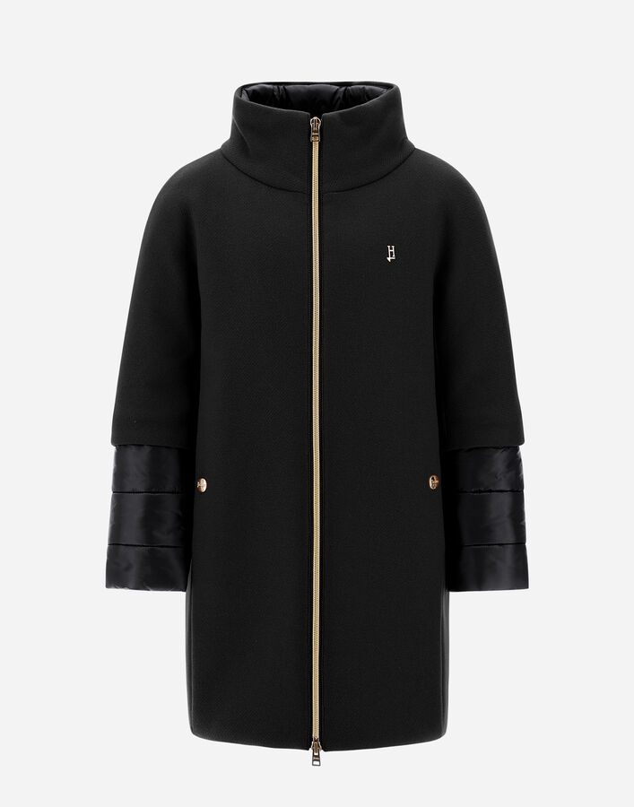 Herno COAT IN ECOWOOL AND NYLON ULTRALIGHT Black CA000014G333449300
