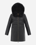 Herno SATIN & CITY GLAMOUR A-SHAPE WITH FUR Black PI1290D121709300