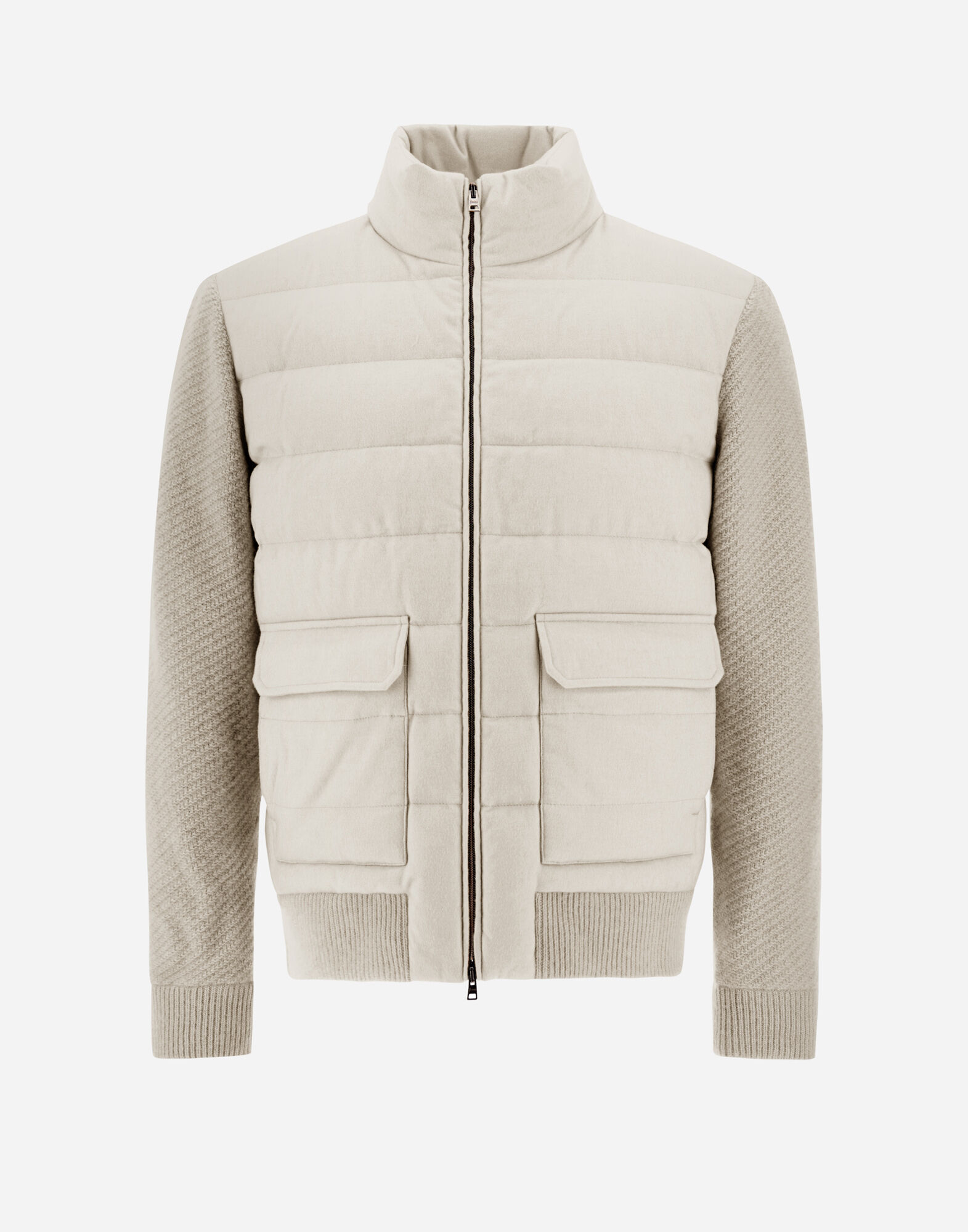 BOMBER JACKET IN CASHMERE SILK AND KNIT in Chantilly for Men Herno