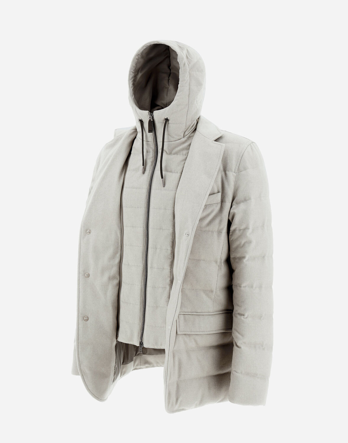 Herno カシミア&シルク ジャケット In Grey Pearl
