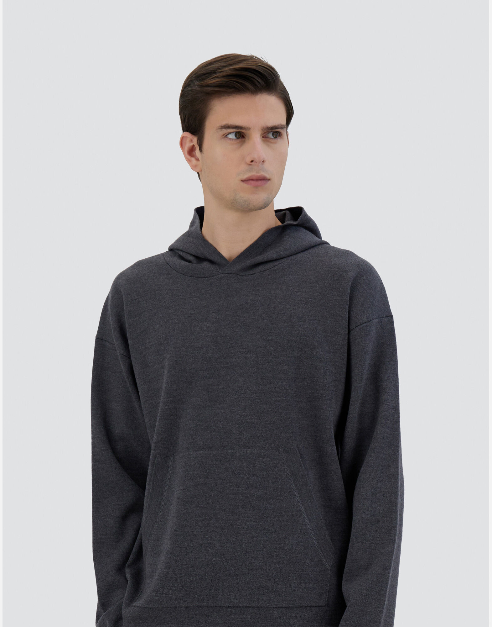 SWEATSHIRT AUS ENDLESS TUBULAR WOOL in Grau fur Herren Herno