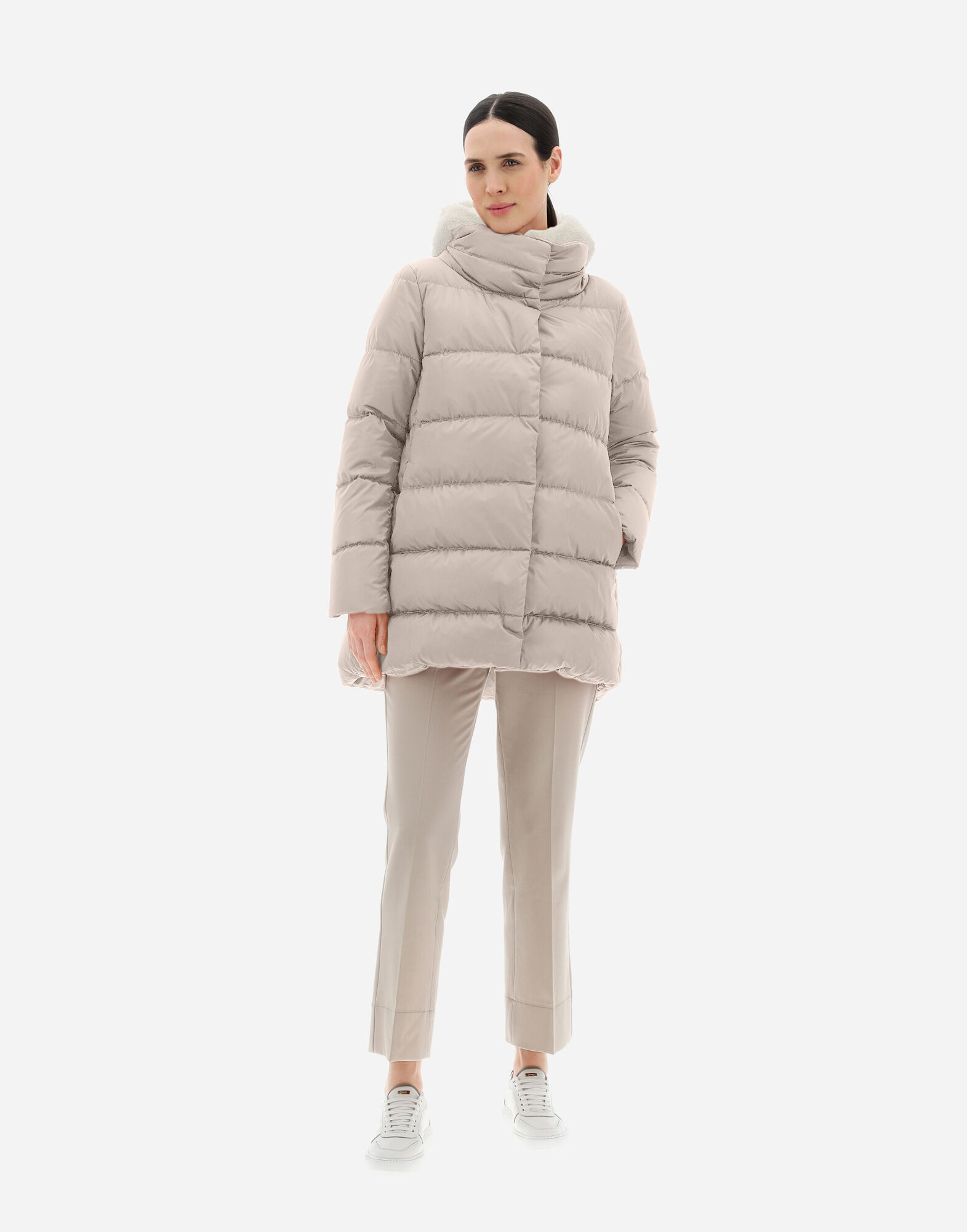 PIUMINO MEDIO LADY FAUX FUR HDM in Chantilly for Women Herno