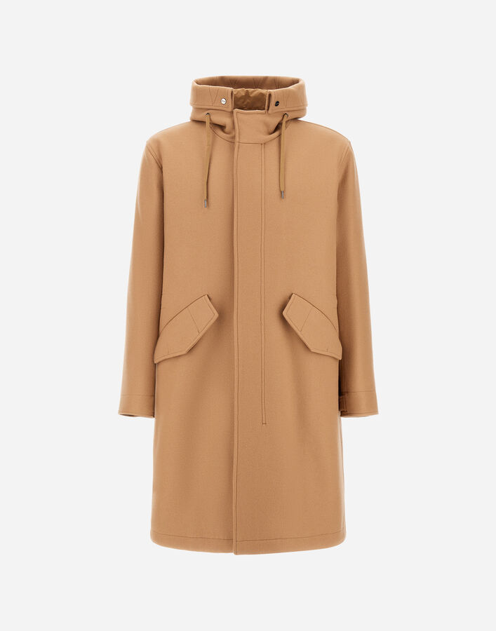 Herno LONG PARKA IN EASY WOOL Camel PA000161U33432R2150