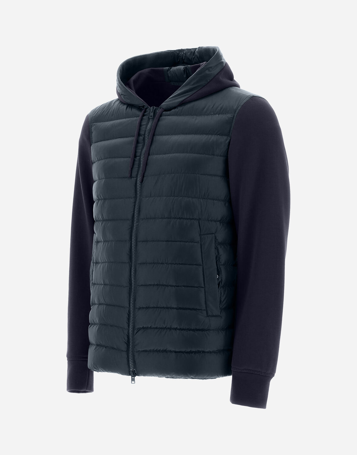 Herno Nylon Ultralight & フリース ボンバージャケット In Navy Blue