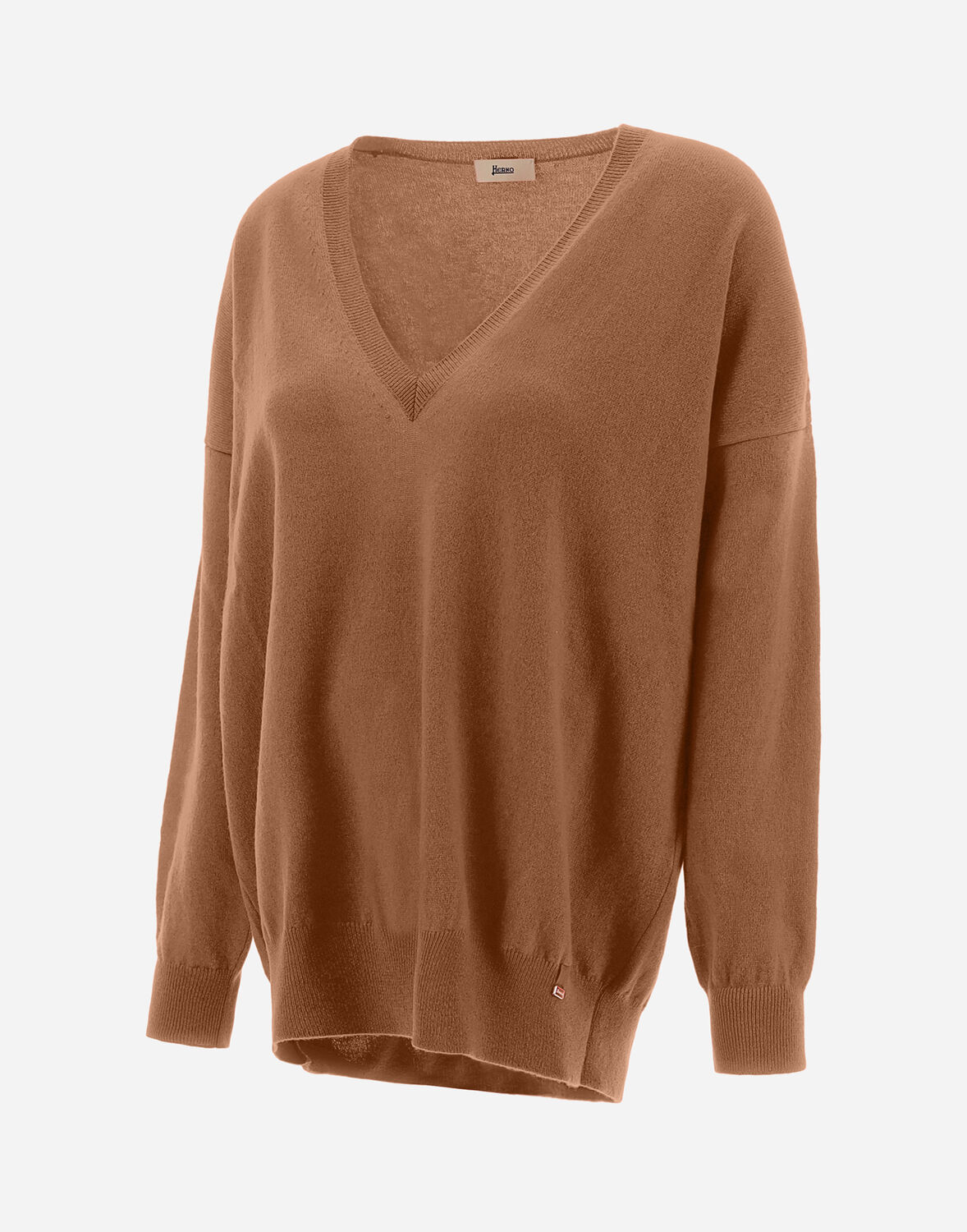 Herno Eternity Vネックセーター In Camel