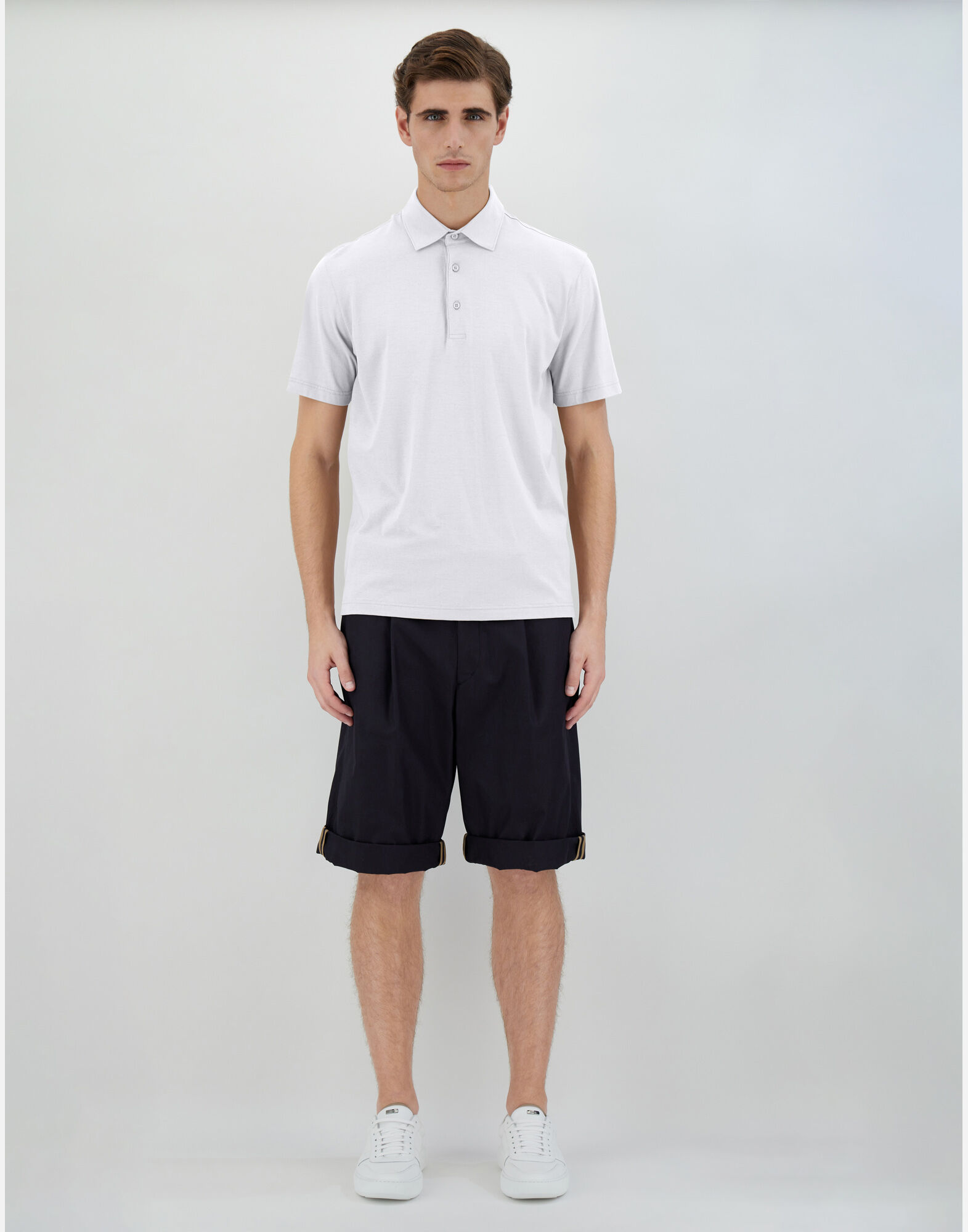 Tシャツ・カットソー HERNO SS24 CREPE POLO (JPL00115U.52005 094 1000 WHITE) JERSEY CREPE POLO SHIRT in White for Men | Herno®