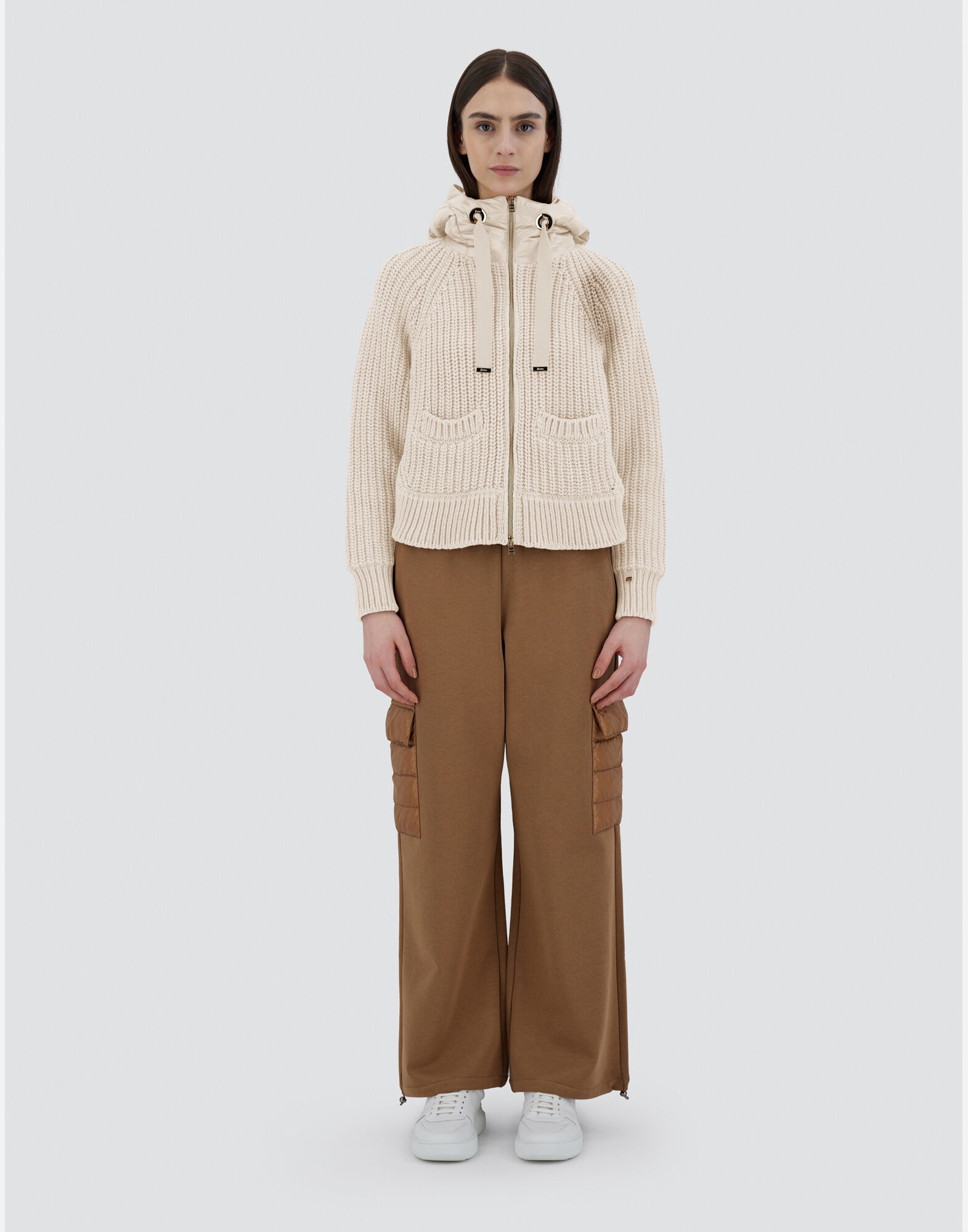 BOMBER JACKET IN INFINITY BRIOCHE KNIT AND NYLON ULTRALIGHT en
