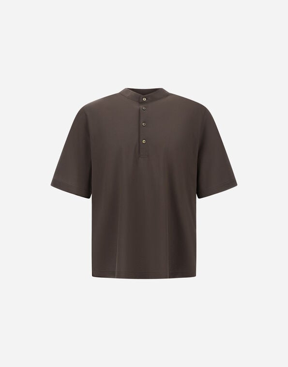 Herno JERSEY CREPE T-SHIRT Brown JPL00143U520058800