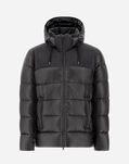 Herno BOMBER JACKET IN NYLON ULTRALIGHT AND LINEN VELVET Dark Grey PI001178U12020Z9478