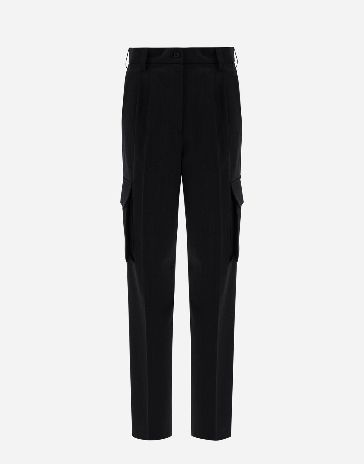 Herno Cargo Trousers In Soft Wool In Black