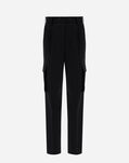 Herno CARGO TROUSERS IN SOFT WOOL Black PT000066D126469300