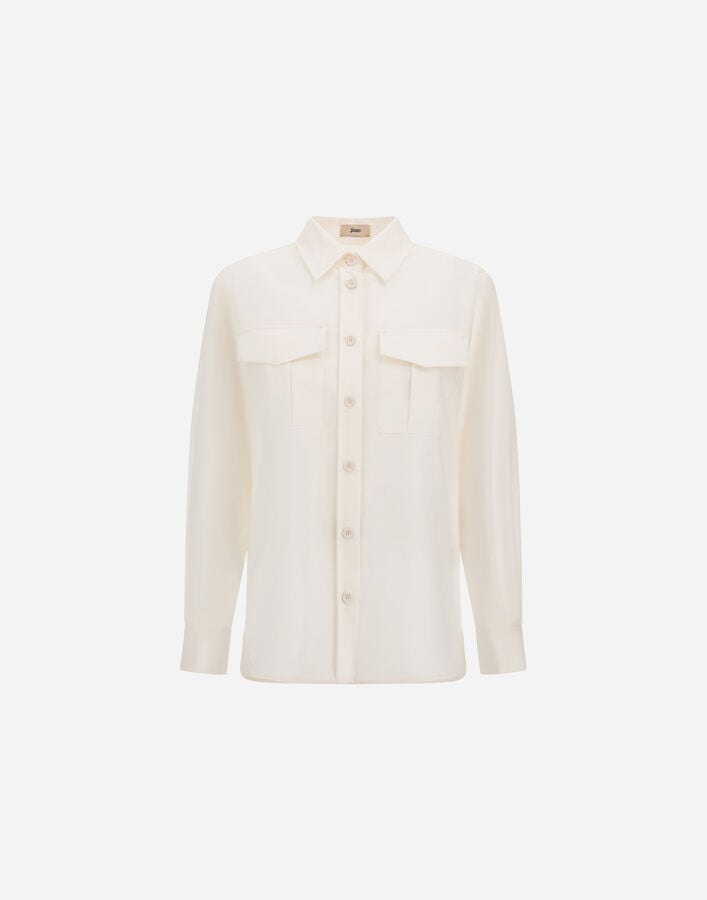 Herno SHIRT IN LIGHT STRETCH WOOLLY Ivory CM000048D128081200
