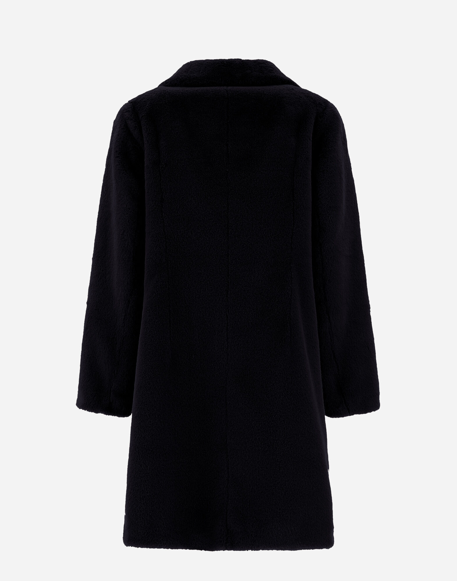 Soft faux fur coat black discount