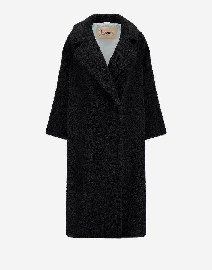 Herno COAT IN MELANGE TEDDY Black CA000583D127359300