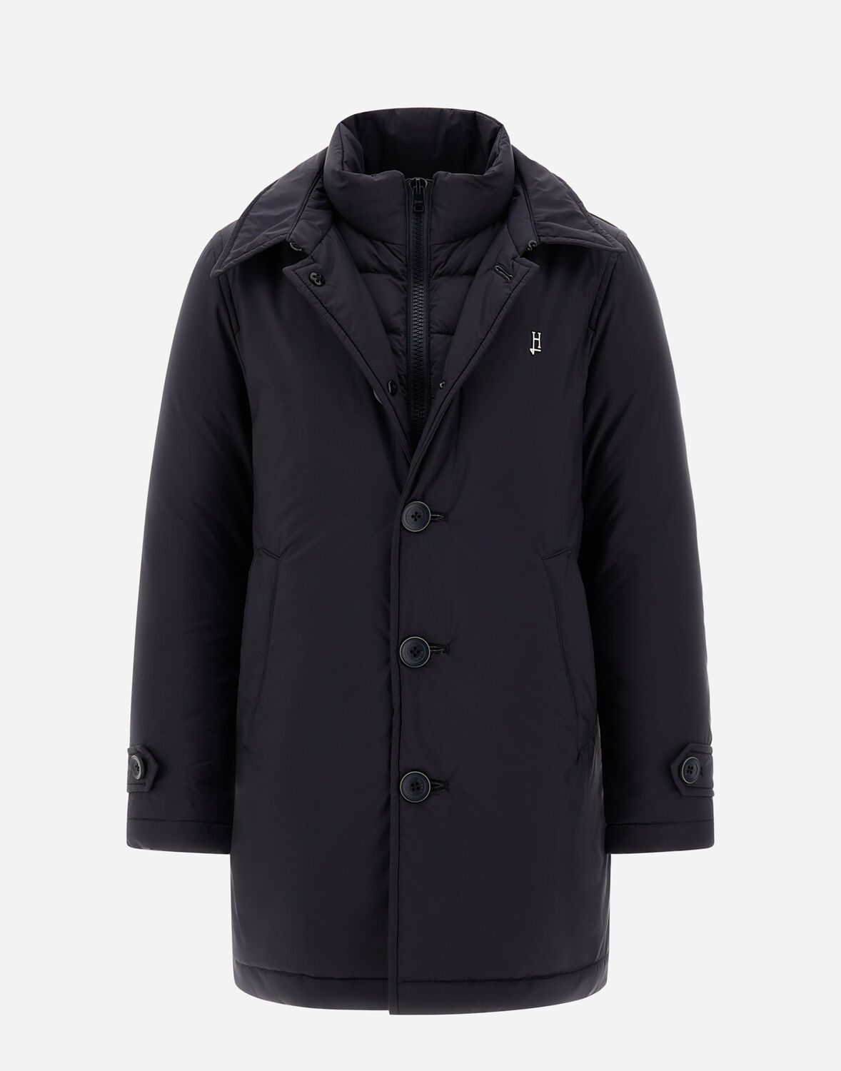 Herno Coat In Ecoage In New Blue